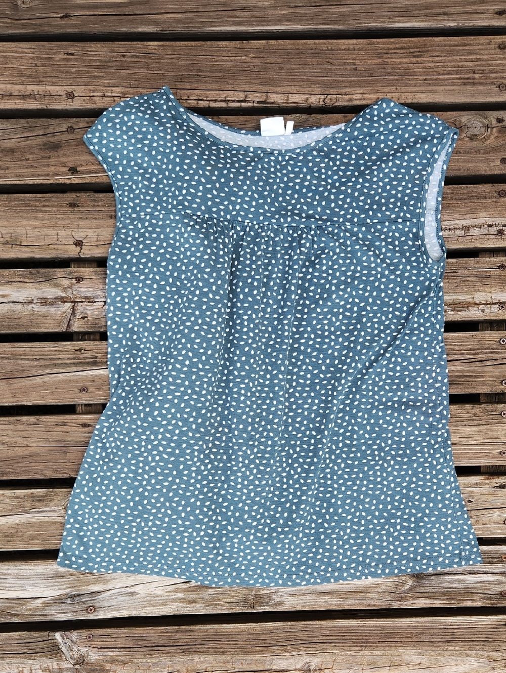 Simple Suzanne Betro Dot Summer Spring Top Green White Medium Office Casual